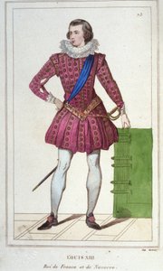 Retrato de Luis XIII (1601 - 1643), Rey de Francia. Grabado de 1830 de Unknown artist