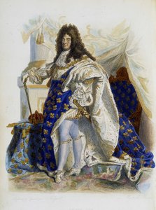Retrato de Luis XIV (1638-1715) en "Le Plutarque français" de Mennechet