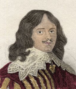 Retrato de Lucius Cary, 2do Vizconde de Falkland, político, militar y escritor inglés. Grabado del siglo XIX