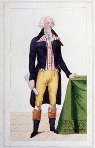 Retrato de Maximilien Robespierre (1758 - 1794). Grabado de 1830 de Unknown artist