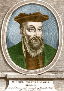 Retrato de Michel Nostradamus, doctor, nacido en Saint Remy de Provence el 14/12/1503 y fallecido el 02/07/1566. de Unknown artist