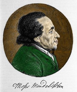 Retrato de Moses Mendelssohn (1729 - 1786), filósofo y verdadero fundador del judaísmo moderno. Abuelo del músico Felix Mendelssohn de Unknown artist