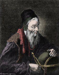 Retrato de Nostradamus, Michel de Notre Dame (1503-1566) astrólogo y médico francés - Grabado del siglo XIX de Unknown artist