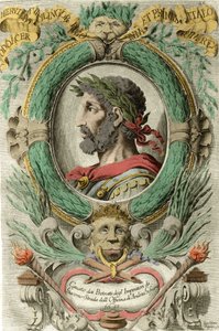Retrato de Odoacro (Odovacar), líder de los hérulos aliados de los hunos y ministro de Atila (435-493). Grabado del siglo XVIII de Unknown artist