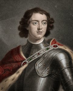 Retrato de Pedro I El Grande (1672-1725) zar de Rusia - Pedro el Grande o Pedro I 1672-1725 - grabado - siglo XIX