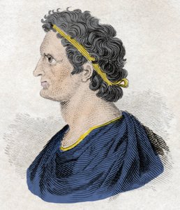 Retrato del faraón Ptolomeo II Filadelfo (Ptolomeo II Filadelfo) (ca. 309-246 a.C.). Grabado del siglo XIX