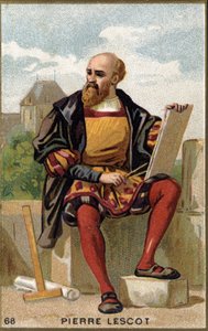 Retrato de Pierre Lescot (1515 - 1578) arquitecto y pintor francés. Cromolitografía del siglo XIX de Unknown artist