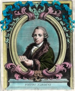 Retrato de Pietro Nardini (1722 - 1793), violinista y compositor italiano. Grabado del siglo XVIII. Colección privada. de Unknown artist