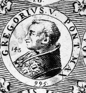 Retrato del Papa Gregorio V (996-999).