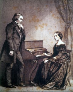 Retrato de Robert Schumann (1810 - 1856), compositor alemán, y Clara Schumann (1819 - 1896), pianista alemana. de Unknown artist