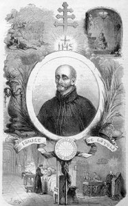 Retrato de San Ignacio de Loyola, fundador de la Compañía de Jesús (1491-1556) en “Historia de los Papas” de Maurice Lachatre, sd siglo XIX de Unknown artist