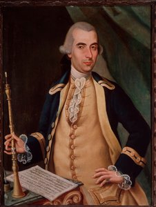 Retrato de Sante Aguilar (c. 1734-1808) oboísta italiano. Pintura anónima. Siglo XVIII. Bolonia, Civico museo Bibliografico