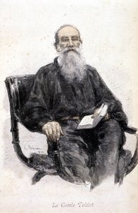 Retrato de Tolstoy, grabado 1888 de Unknown artist