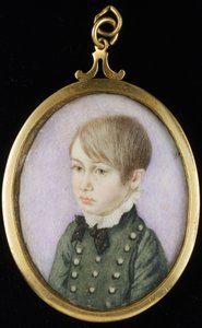 Retrato de un joven, anteriormente se creía que era Horatio Nelson, c.1810 (acuarela, marfil, papel) de Unknown artist