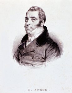 Retrato del compositor inglés Daniel Francois Esprit Auber (1782-1871). Grabado. Siglo XIX. Milán, biblioteca del conservatorio de Unknown artist