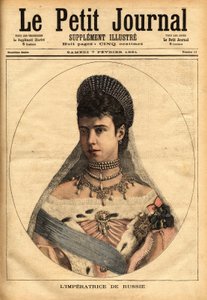 Retrato de la Princesa Danesa Mary Sophie Dagmar (1847-1928), quien se casó bajo el nombre de Mary Feodorovna (o Fiodorovna, o Fedorovna), en 1866, con Alexander Alexandrovich Romanov (1845-1894), o Alexander III emperador (zar) de Rusia. Grabado en “Le to de Unknown artist