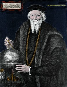 Retrato del navegante Sebastiano Caboto (Sebastien Cabot) (1476 - 1557), quien con su padre descubrió Labrador y Terranova. Grabado de Unknown artist