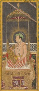 Retrato póstumo del emperador Jahangir bajo un dosel (anverso) de Unknown artist