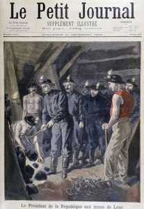 Presidente de la República Jean Casimir-Perrier rodeado de mineros en las minas de Lens, "Le petit journal" 11 de diciembre de Unknown artist
