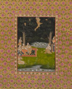 Princely ascetic in the forest visited by ladies de Unknown artist