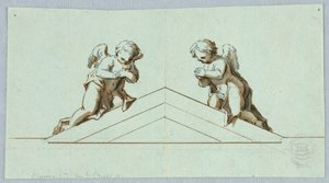 Proyecto para un Altar con Ángeles y Frontón de Unknown artist