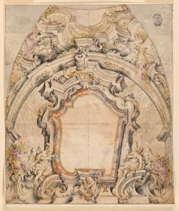 Proyecto para la decoración pintada de una cúpula de Unknown artist