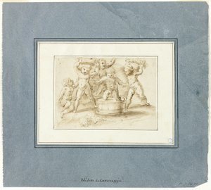Putti haciendo vino