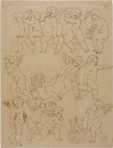 Putti realizando tareas de Unknown artist