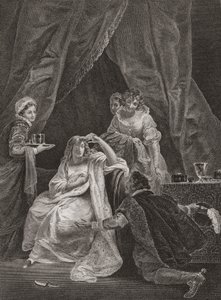 La Reina Isabel I y el Conde de Sussex. (imprimir) de Unknown artist