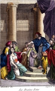 Reina Ester. Grabado del siglo XVIII. de Unknown artist