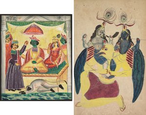 Rama and Sita (recto); Garuda Carrying Balarama and Krishna (verso) de Unknown artist