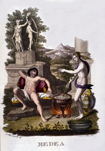 Representación de Medea preparando sus maldiciones después del ciclo de los Argonautas de Unknown artist