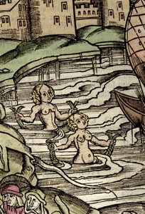 Representación de sirenas. Grabado del siglo XVI de Unknown artist