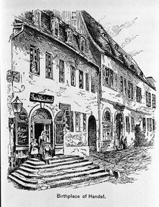 Representación de la casa donde nació George Frederick Handel (Georg Friedrich Handel) de Unknown artist