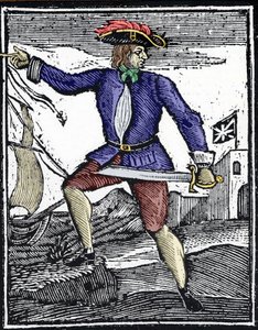 Representación del pirata Howell Davis, activo alrededor de 1718-1719
