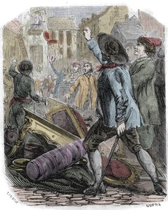 Disturbios de Reveillon ocurridos entre el 26 y 29 de abril de 1789 - Revolución Francesa: el caso Reveillon - "Pillaje de la fábrica de papeles de Jean Baptiste de Reveillon el 28 de abril de 1789". Una revuelta parisina saqueó la fábrica ubicada en la ru