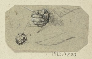 Instrumento de dibujo en la mano derecha