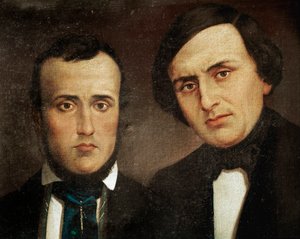Risorgimento: retrato de los hermanos Attilio Bandiera (1810-1844) y Emilio Bandiera (1819-1844) de Unknown artist