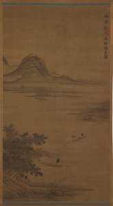 Paisaje fluvial: pescadores en botes de Unknown artist