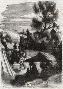 Roland en el Campamento Sarraceno - grabado de 1851 de “Roland Furioso” de Unknown artist