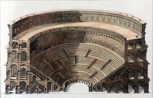 Teatro romano. Grabado de principios del siglo XIX de Unknown artist