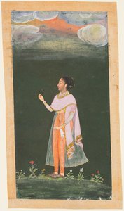 Mujer real sosteniendo una flor de Unknown artist