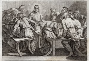 Biblia de Royaumont, Nuevo Testamento: La Cena. Ilustración de 1811 de Unknown artist