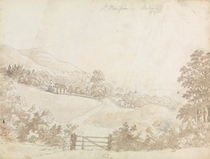 Paisaje rural con casa, Isla de Wight de Unknown artist