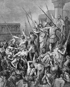 San Pablo es detenido en Jerusalén. Grabado del siglo XIX de Unknown artist