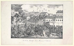Escena en la línea Mariahilf a Viena de Unknown artist