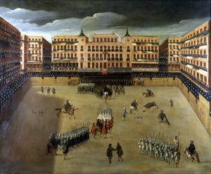 Escena de Corrida en Madrid, óleo sobre lienzo de Unknown artist