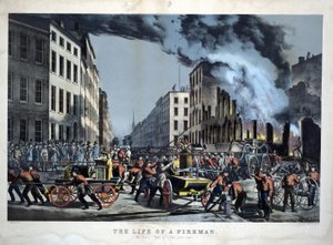 Escena de la vida cotidiana de los bomberos estadounidenses de Unknown artist