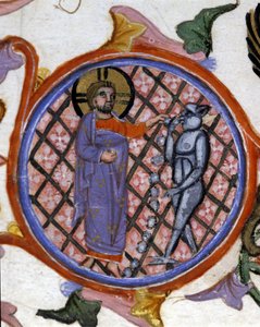 Escena de exorcismo. Miniatura del siglo XIV. Biblioteca Nazionale Braidense. Milán de Unknown artist
