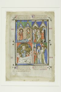 Escenas de los Milagros de San Pedro, de una Biblia Historiale o Nuevo Testamento Pictórico